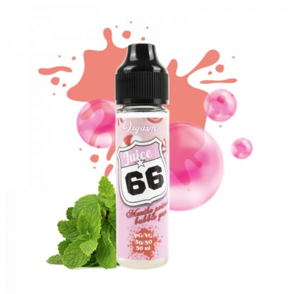 E-Liquide JUICE 66 Menthe Poivrée Bubble Gum 50ml - ORGASM Juice 66