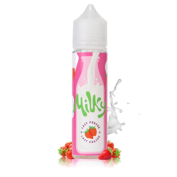 E Liquide MILKY Lait Fraise 50ml - Le Coq Qui Vape