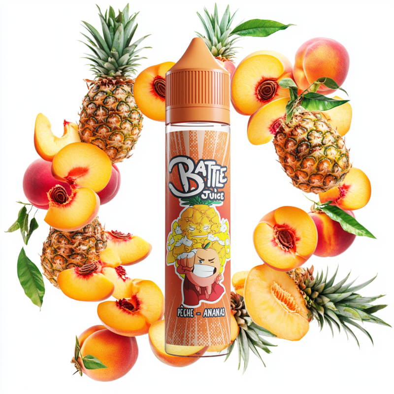 E Liquide BATTLE JUICE Pche Ananas 50ml - By BOBBLE E Liquide BATTLE JUICE Pche Ananas 50ml - By BOBBLE