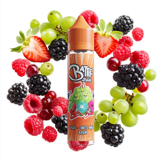 E Liquide BATTLE JUICE Cassis Fruits Rouges Raisin 50ml - By BOBBLE